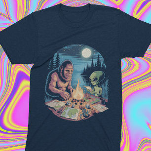 Camiseta Pé-grande Alienígena OVNI Críptido RPG de Mesa Par