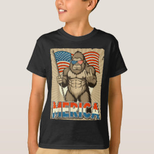 Camiseta Pé grande américa rocha bandeira americana patriót