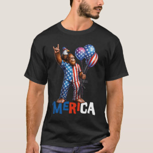 Camiseta Pé Grande América Rocha Bandeira EUA Patriota Sasq