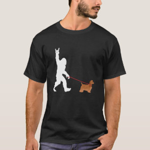 Camiseta Pé Grande Andando Cocker Spaniel Feliz Cão Feliz P