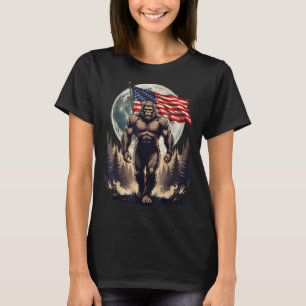 Camiseta Pé grande bigfoot sasquatch bandeira americana pat
