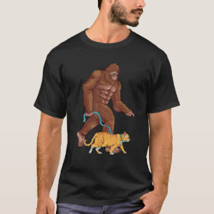 Camiseta Pé Grande Caminhada Gato Laranja Mãe Sasquatch Gat