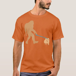 Camiseta Pé Grande Caminhando Cão Pomerano Engraçado Sas