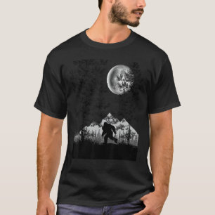 Camiseta Pé-Grande Caminhando na Floresta Noite-Lua Sky Sas