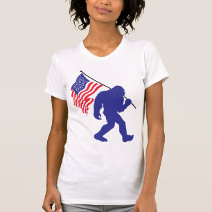 Camiseta Pé Grande carregando da bandeira americana
