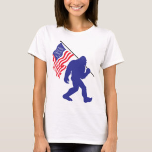 Camiseta Pé Grande Carregando da bandeira americana