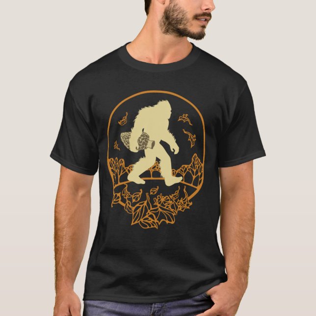 Camiseta Pé Grande Com Floresta De Madeira De Morel Mushroo (Frente)