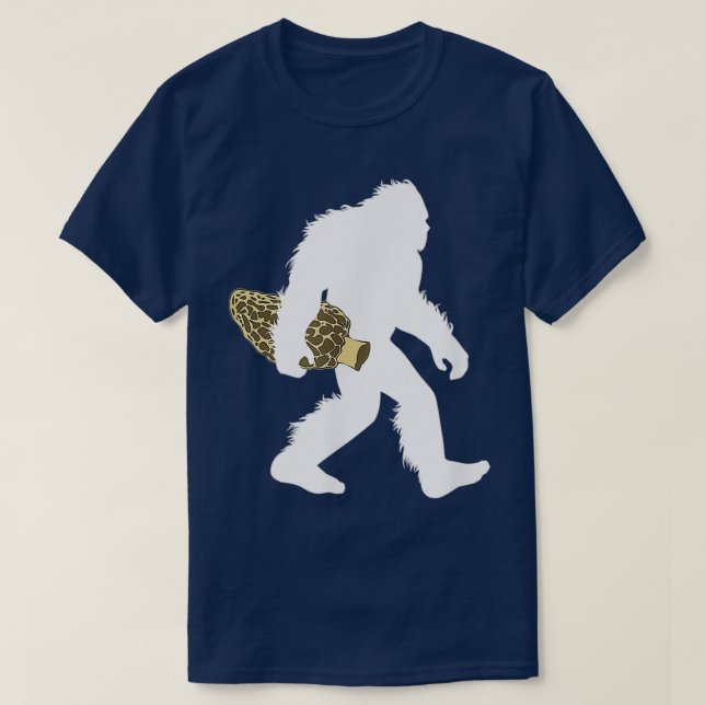 Camiseta Pé Grande Com Fungos De Asquatch De Cogumelo Morel (Frente do Design)