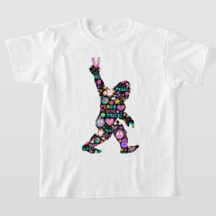 Camiseta Pé Grande de Paz Hippie Engraçado Pé Grande