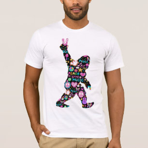 Camiseta Pé Grande de Paz Hippie Engraçado Pé Grande