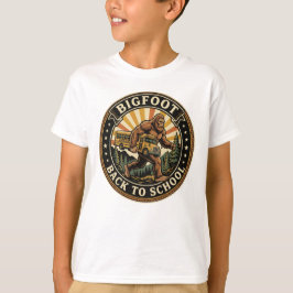 Camiseta Pé Grande de Volta à Escola, Monstro Retro Diverti