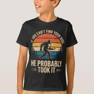 Camiseta Pé Grande Disco de Golfe Engraçado Sasquatch Frisb