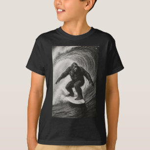 Camiseta Pé Grande Divertido Surfando Selfie No Mar Na Pran