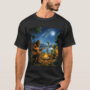 Camiseta Pé Grande E Alien Loch Ness Fogueira Sasquatch Div