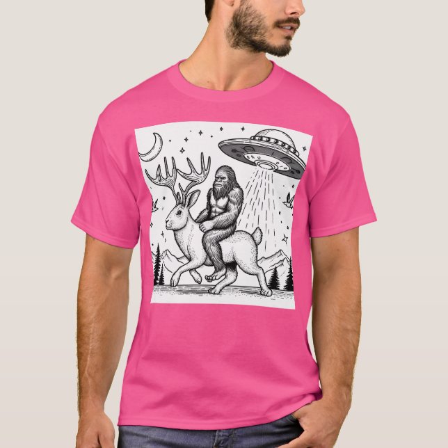 Camiseta Pé Grande Em Um Jackalope (Frente)