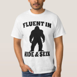 Camiseta Pé Grande Engraçado - Fluente no Esconder e Procur