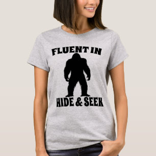 Camiseta Pé Grande Engraçado - Fluente no Esconder e Procur