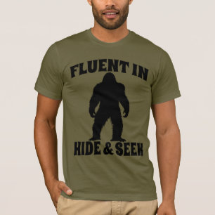 Camiseta Pé Grande Engraçado - Fluente no Esconder e Procur