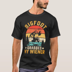 Camiseta Pé Grande Engraçado Pegou Meu Cachorro Quente Masc