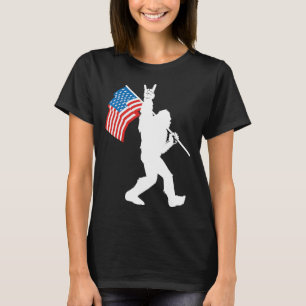 Camiseta Pé Grande Engraçado Rock And Roll Bandeira Dos EUA