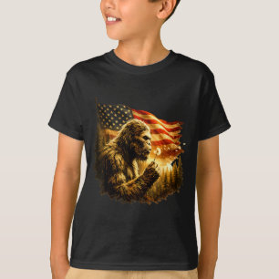 Camiseta Pé grande engraçado soprando dente-de-leão com ban