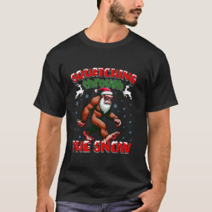 Camiseta Pé Grande Esmagando Através Da Árvore Neve Santa H