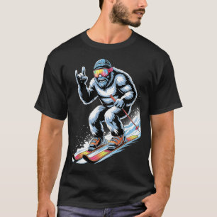 Camiseta Pé Grande Esquiando Divertido Esqui Esporte de Inv