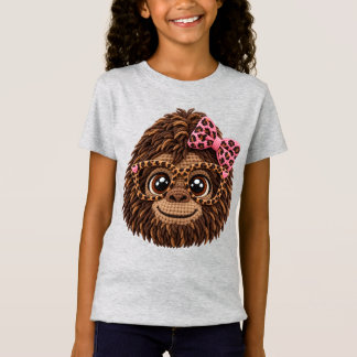 Camiseta Pé Grande Falso Crochê de Fio Leopardo Coquette La