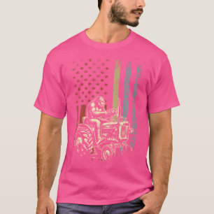 Camiseta Pé Grande Fazendeiro Montando Trator Bandeira Dos