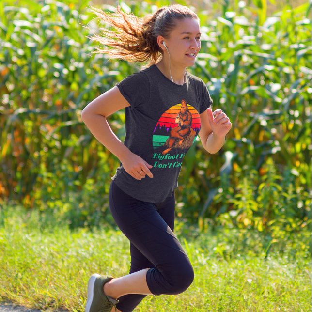 Camiseta Pé Grande Manhã Café Cabelo Grande Não se importe (Criador carregado)