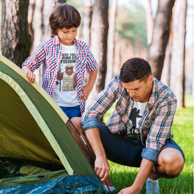 Camiseta Pé Grande Mantém Calma E Vai Pescar Engraçado (Criador carregado)