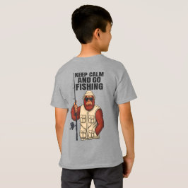 Camiseta Pé Grande Mantém Calma E Vai Pescar Engraçado