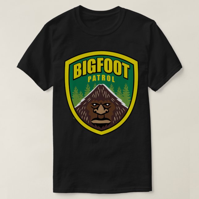Camiseta Pé Grande, Patrulha Sasquatch, Yeti, USFS, Desenho (Frente do Design)