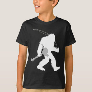 Camiseta Pé Grande Pé Pescador De Gelo Yeti Com Perfuração