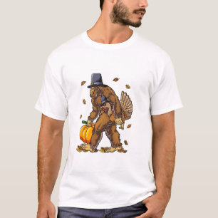 Camiseta Pé Grande Peregrino Turquia Pumpkin Dia de Ação de