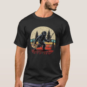 Camiseta Pé Grande Pescado Retrô Sasquatch Pescadores