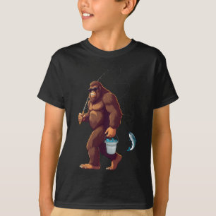 Camiseta Pé Grande Pescado Retro Sasquatman Da