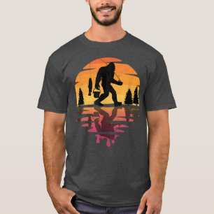 Camiseta Pé-Grande Pescado Sasquatch Engraçado E Peixe Pôr-