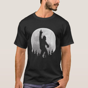 Camiseta Pé-grande Sasquatch com dedo médio e lua cheia