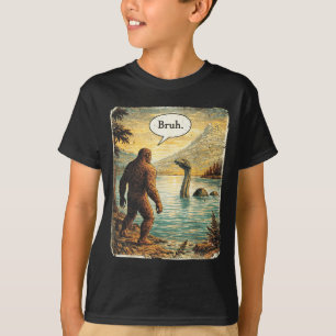Camiseta Pé-grande sasquatch monstro do loch ness engraçado