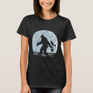 Camiseta Pé Grande Sasquatch Pesca Lua Humoroso Pescador Is