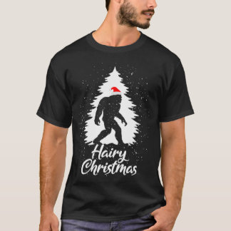 Camiseta Pé Grande Sasquatch Santa Hat Hairy Natal Pajama