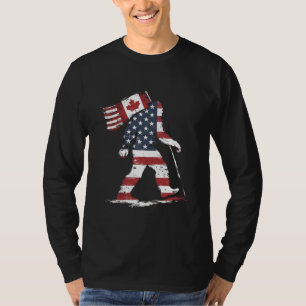 Camiseta Pé-grande segurando a bandeira do Canadá 51º estad