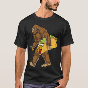 Camiseta Pé Grande Segurando Um Tacocando Um Taco Sasquatch