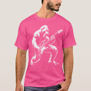 Camiseta Pé Grande Tocando Guitarra Banda de Rock Sasquatch