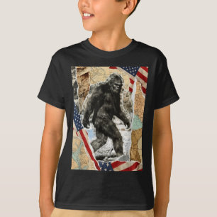 Camiseta Pé grande usa a bandeira americana sasquatch patri