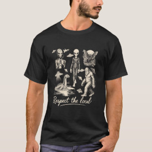 Camiseta Pé Grande Wendigo Críptido Caça OVNI Alien Respeit