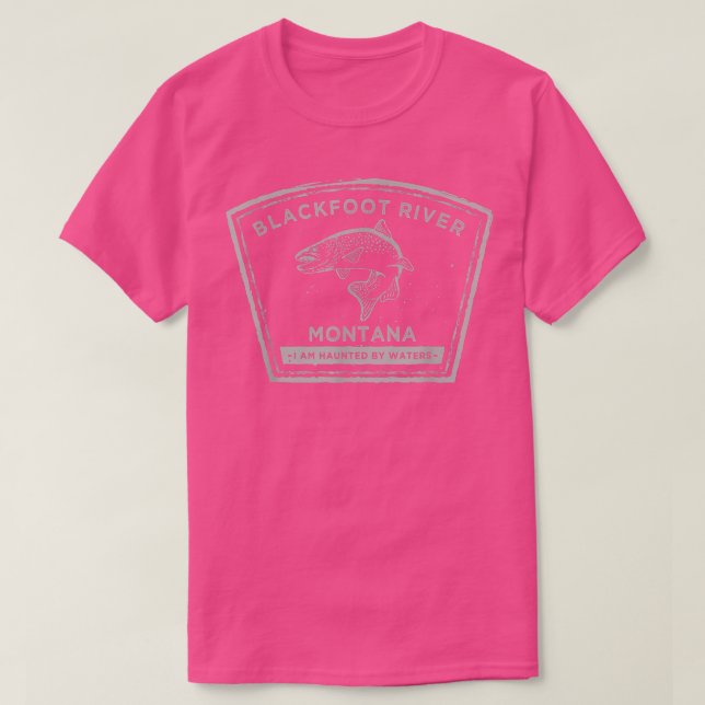 Camiseta Pé Negra MontanaPesca com mosca 222 (Frente do Design)