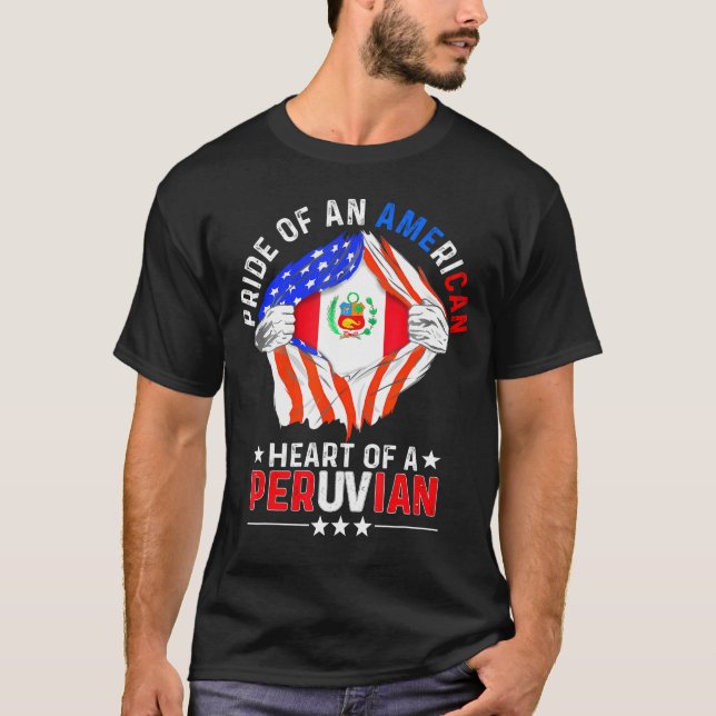 Camiseta Pe, País Exterior do Orgulho Americano do Peru (Frente)