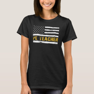 Camiseta Pe Professora American Flag Physical Education Sch